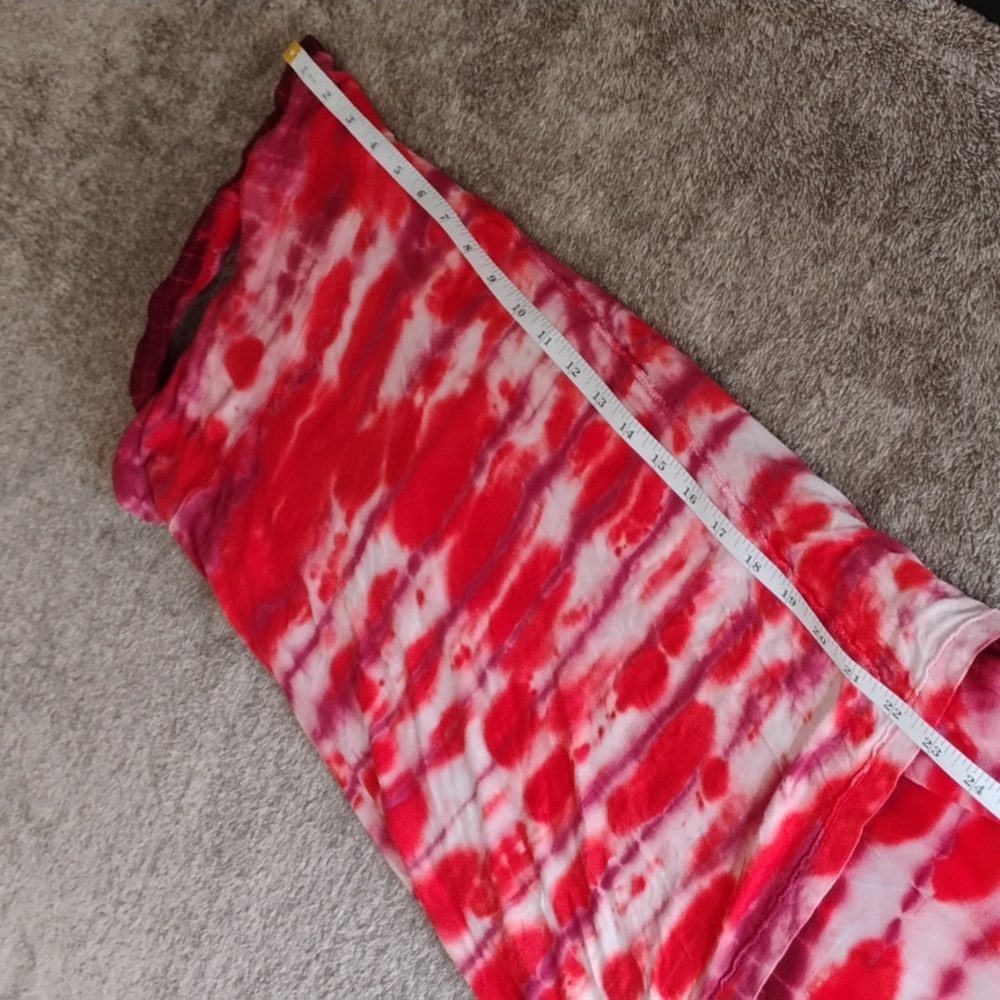 Young Fabulous & Broke Red Tie Dye Maxi Halter Strapless - Picture 8 of 9